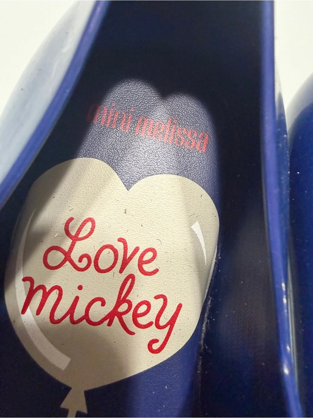 Mini Melissa Navy Minnie Mouse Mary Jane Shoes with Red Bow